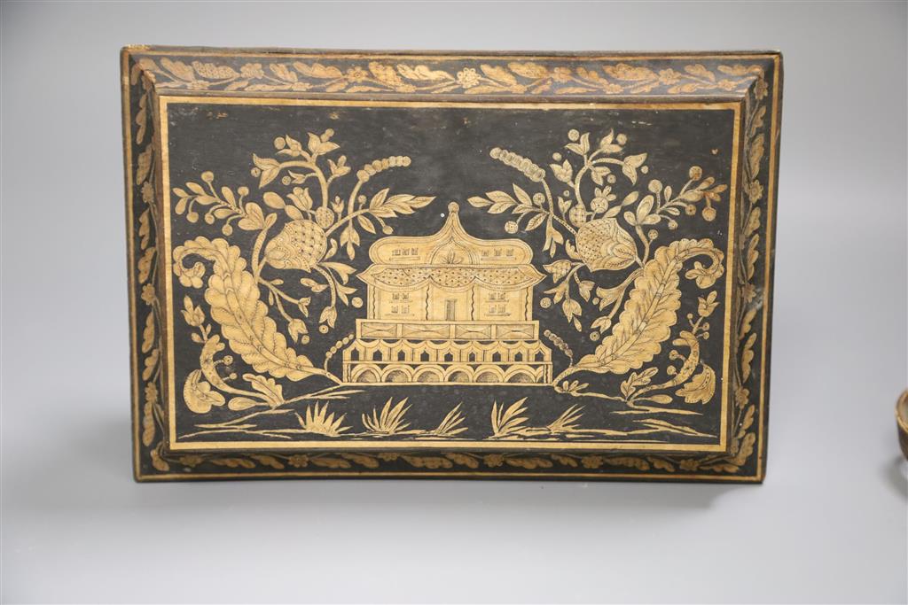 A Regency Penwork box and one other, 22cm